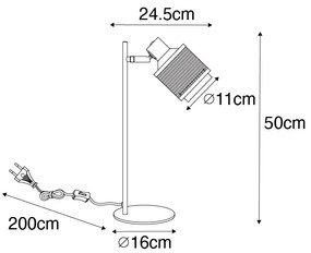 Lampada da tavolo industriale nera con oro - Kayden