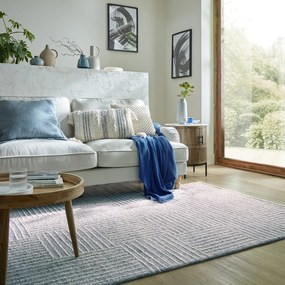 Tappeto in lana blu chiaro tessuto a mano 160x230 cm Memphis Wool - Flair Rugs