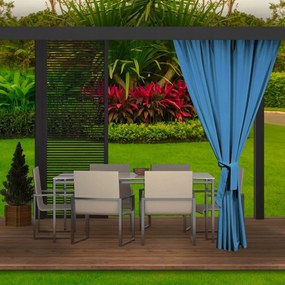 Eleganti tende da giardino impermeabili blu per il gazebo Larghezza: 155 cm | Lunghezza: 240 cm