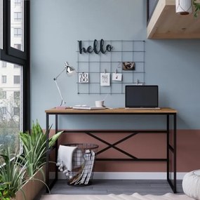 Scrivania Industrial Ferro E Legno 120x60x75H Rovere E Antracite Voyage