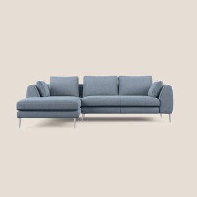 Plano divano moderno angolare con penisola in microfibra smacchiabile T11 carta da zucchero 272 cm Sinistro