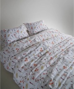 Set copripiumino e federa bianco in cotone renforcé per letto singolo 140x200 cm Floral Dance Autumn – Mila Home Luxury