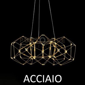Lucciola 5 prismi sospensione rotonda, acciaio inossidabile led 24 ...