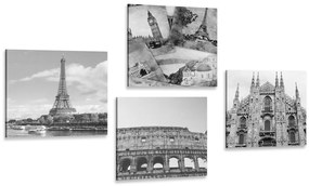 Set di quadri – Tocco di storia in bianco e nero