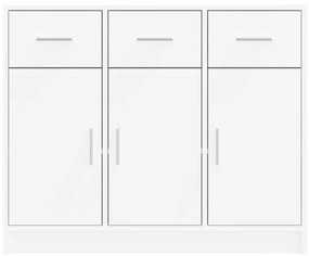 Credenza bianca 91x28x75 cm in legno multistrato