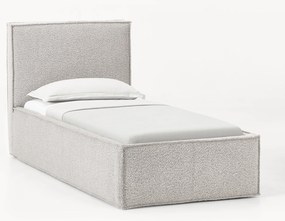 Letto singolo imbottito in bouclé con contenitore Dream