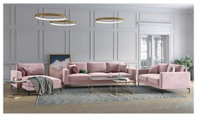 Divano in velluto rosa , 158 cm Harmony - Kooko Home