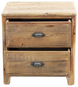 PEZ - comodino con 2 cassetti in legno di pino riciclato