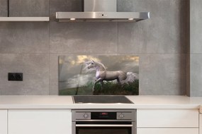 Pannello rivestimento cucina Unicorno delle nuvole 100x50 cm