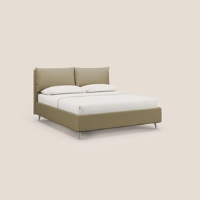 Elsa letto imbottito con vano contenitore in tessuto smacchiabile T05 cammello