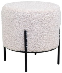 Pouf in pelliccia sintetica bianca Alford - House Nordic