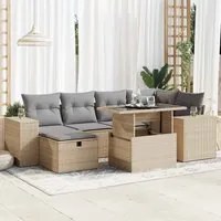 Set Divano da Giardino 8 pz con Cuscini Beige in Polyrattan 3327939