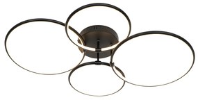 Plafoniera nera con LED dimmerabile a 3 livelli 4 luci - Joaniqa
