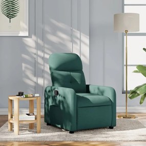Poltrona Reclinabile İn Tessuto Verde Scuro /