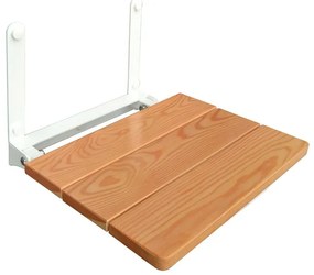 Sedile doccia a muro con seduta pieghevole 35x32 in legno di larice