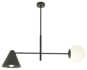 Plafoniera Moderna Industrial Hermes 2 Luci Nero