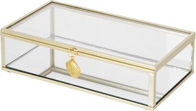 Scatola portagioie vetro dorato 10x18 cm