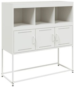 Credenza bianca 100,5x39x107 cm in acciaio laminato a freddo