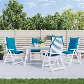 Cuscini Sedia Con Schienale Alto 4 Pz Blu Chiaro Tessuto Oxford /