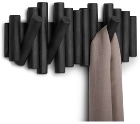 Appendiabiti da parete nero in legno di pino Picket - Umbra