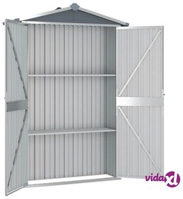 vidaXL Capanno da Giardino Grigio 116x45x175 cm in Acciaio Zincato