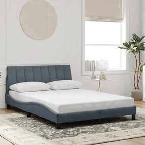 Giroletto Senza Materasso Grigio Scuro 120x200 Cm Velluto /