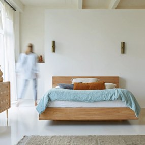 Tikamoon - grande letto per materasso 165x230cm legno massello teak tek teck camera