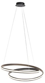 Lampada a sospensione moderna nera 74 cm con LED - Rowan