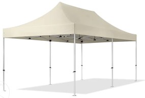 TOOLPORT 3x6m gazebo pieghevole PES con laterali (finestre panoramiche), PROFESSIONAL alluminio, crema - (600231)