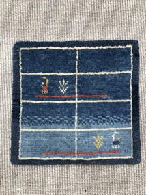Gabbeh Tappeto 40 x 40 Blu (Iran) Annodato A Mano