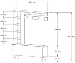 Set da corridoio bianco Bahar - Kalune Design