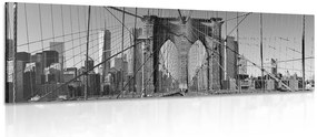 Stampa su tela – Ponte di Manhattan a New York in bianco e nero