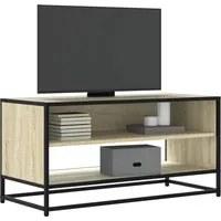 Mobile TV Rovere Sonoma 91x40x46 cm Legno Multistrato e Metallo 848885