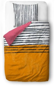 Biancheria da letto singola in cotone sateen 140x200 cm Black Stripes in Colors - Butter Kings