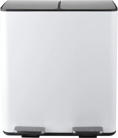 Cestino per la spazzatura bianco opaco in acciaio per raccolta differenziata/con pedale 2x20 l Aliya – Spirella