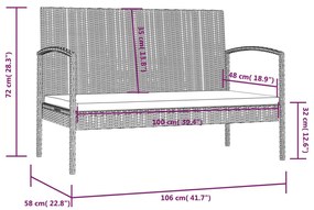 Set Divani da Giardino 8 pz con Cuscini in Polyrattan Nero