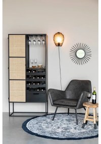 Portabottiglie in rattan nero per 16 bottiglie, 80x175 cm Guuji - White Label