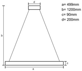 Lampadario a sospensione con filo LED dimmerabile LED/80W/230V 3000-6500K bianco + telecomando