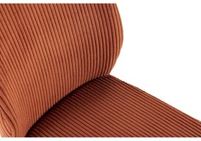 Set di 2 sedie da pranzo in velluto a coste arancione Anibal - Marckeric