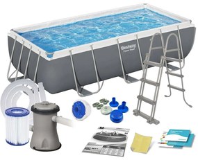 Piscina Power Steel rettangolare 4 × 2 × 1 m – 6 478 L, pompa 1 817 L/h, scaletta