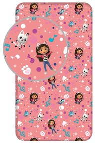 Lenzuolo con angoli per bambini in cotone per letto singolo 90x200 cm Gabby's Dollhouse – Jerry Fabrics