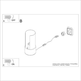 Sollux SL.1675 - Lampada da tavolo FLASH 1xE27/15W/230V bianco