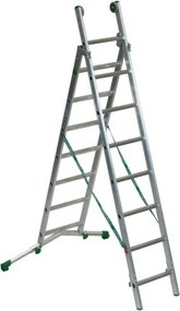 Scala a sfilo FACAL Super Prima in alluminio 2 rampe da 8 gradini portata massima 150 kg EN 131 per lavori fino a 5.1 m