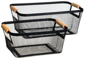 Set di cesti con filo metallico in metallo 2 pz 33x21x14 cm – Casa Selección