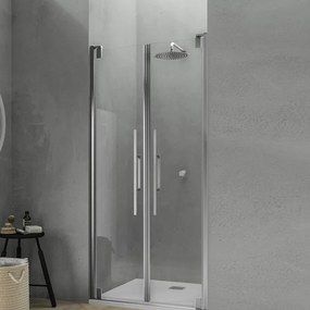 Porta doccia saloon L 97.5-100.5 cm x H 200 cm per nicchia in vetro trasparente SP. 0.8 mm, profilo lucido cromo, serie Sword