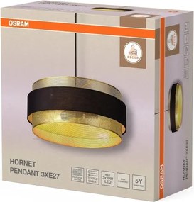 Osram - Lampadario a sospensione su cavo DECOR HORNET 3xE27/10W/230V Ø 50 cm nero/oro