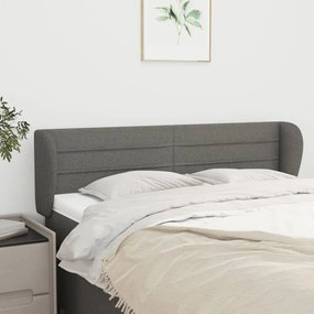 Testiera Ad Orecchio Grigio Scuro 147x23x78/88 Cm İn Tessuto /
