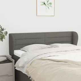 Testiera Ad Orecchio Grigio Scuro 147x23x78/88 Cm İn Tessuto /