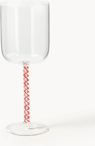 Set di 4 bicchieri da vino rosso in vetro soffiato Neve