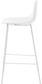 Sgabello da bar bianco in plastica (altezza della seduta 67,5 cm) Whitby – Unique Furniture
